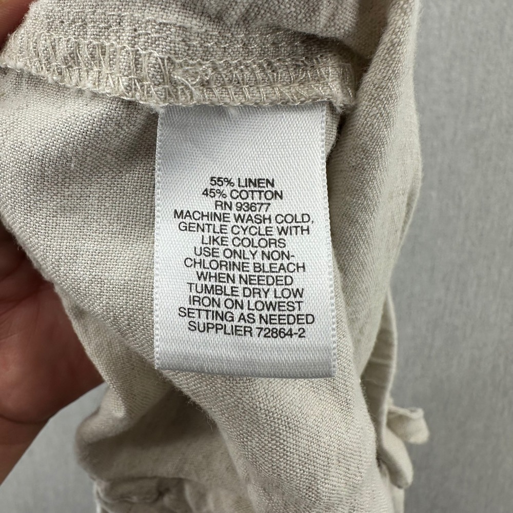 Liz Claiborne Pants Womens XL Beige Classic Linen Blend Straight Leg - Picture 3 of 7